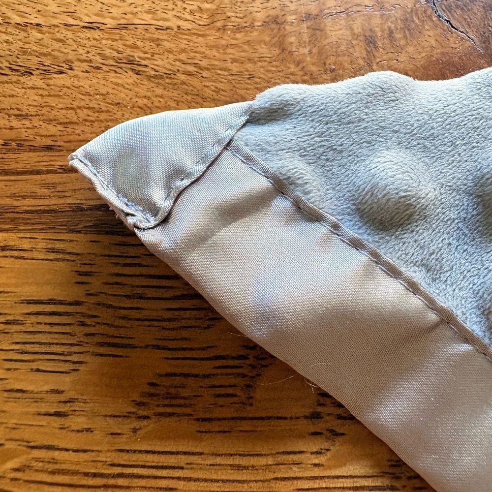 Gray Minky Elephant Baby Lovey Lovie Security Blanket with satin trim - Picture 8 of 17